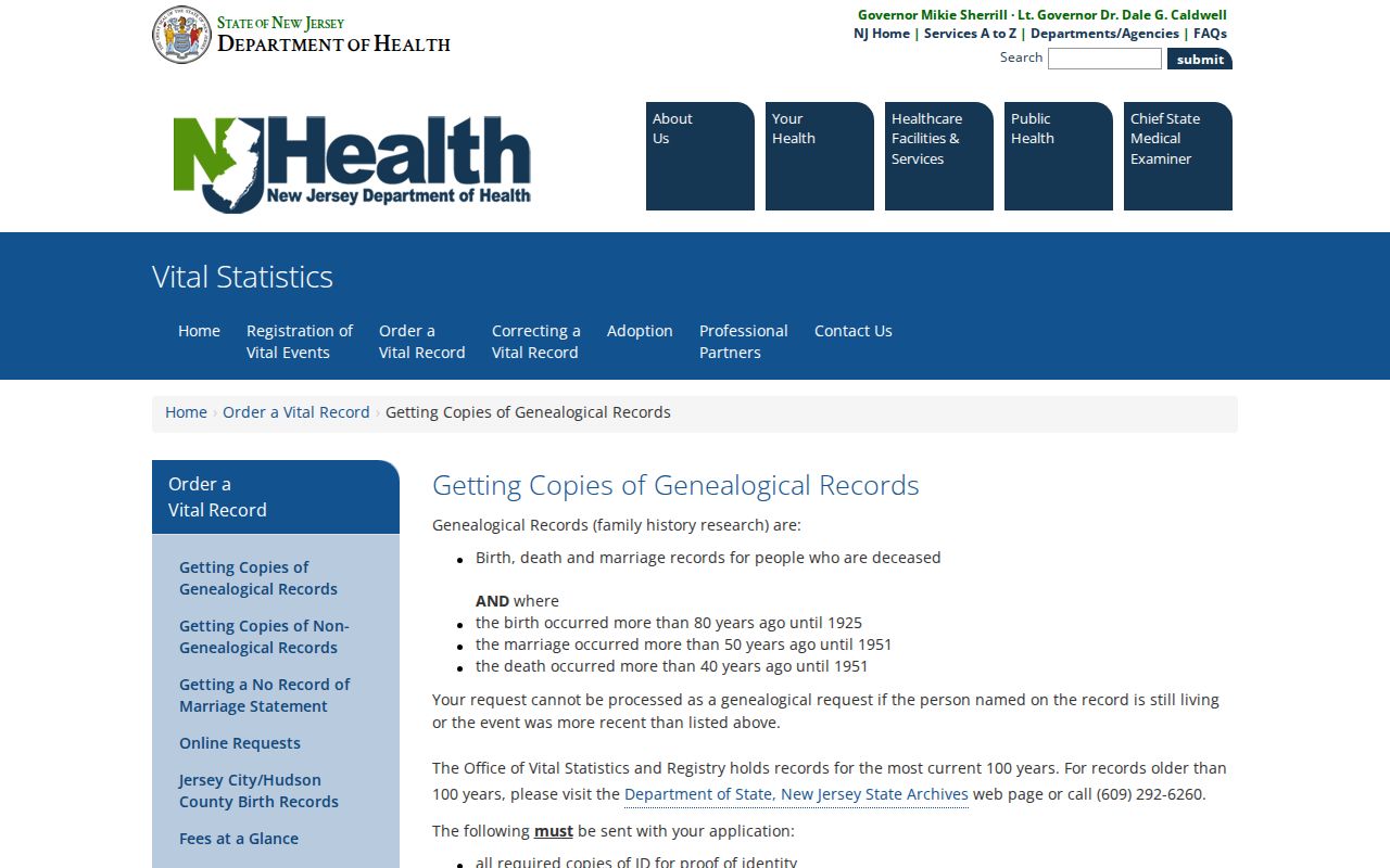 South Plainfield resident lookup through New Jersey genealogical vital-record access
