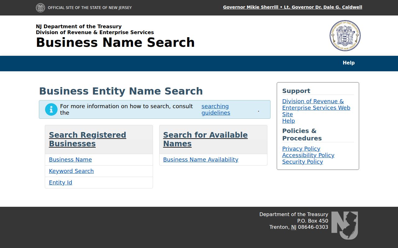 South Plainfield resident lookup using the New Jersey Business Name Search