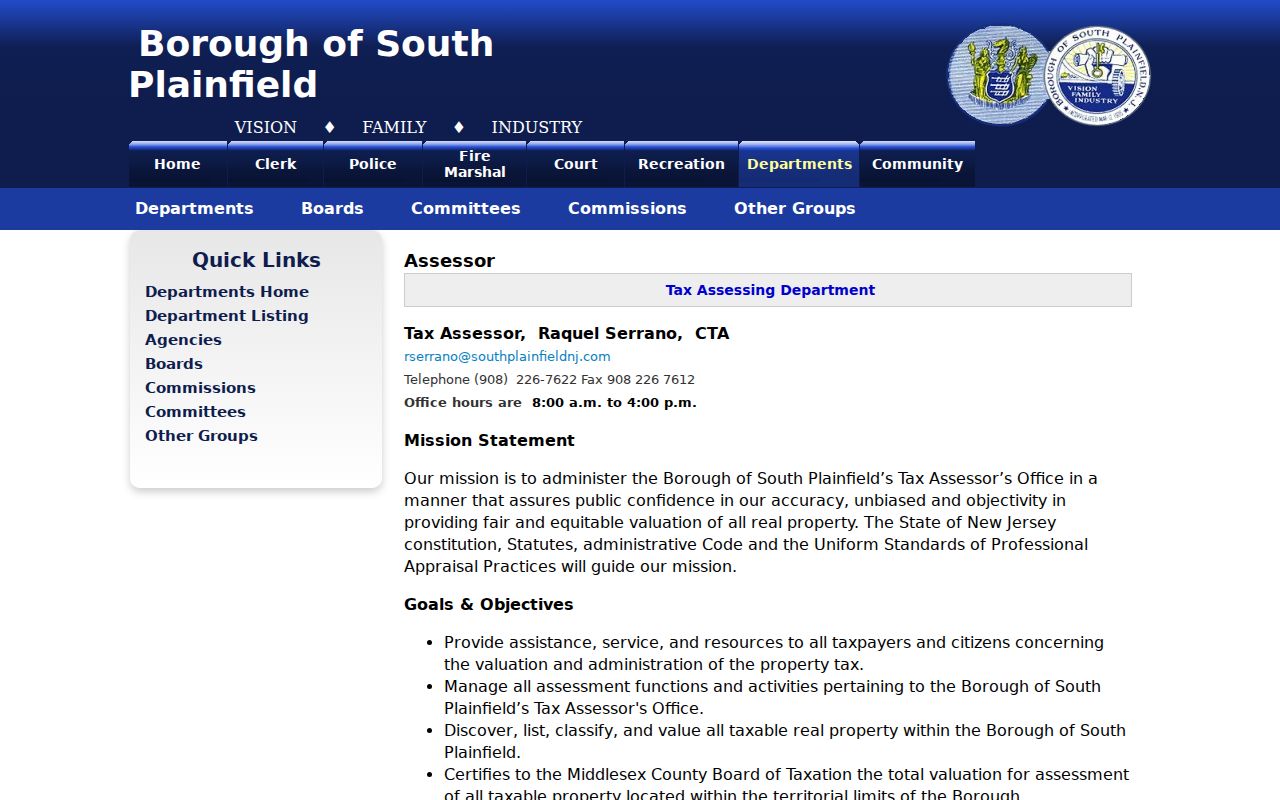 South Plainfield street directory assessor information and property-record context