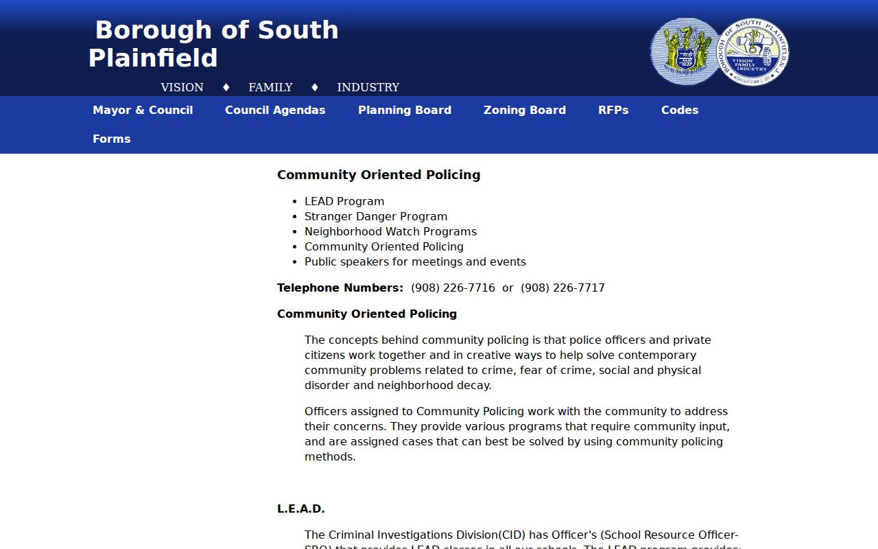 South Plainfield neighbors lookup view of the Police Neighborhood Watch community program
